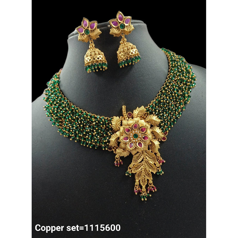 Padmawati Bangles Copper Pearl & Kundan Stone Necklace Set