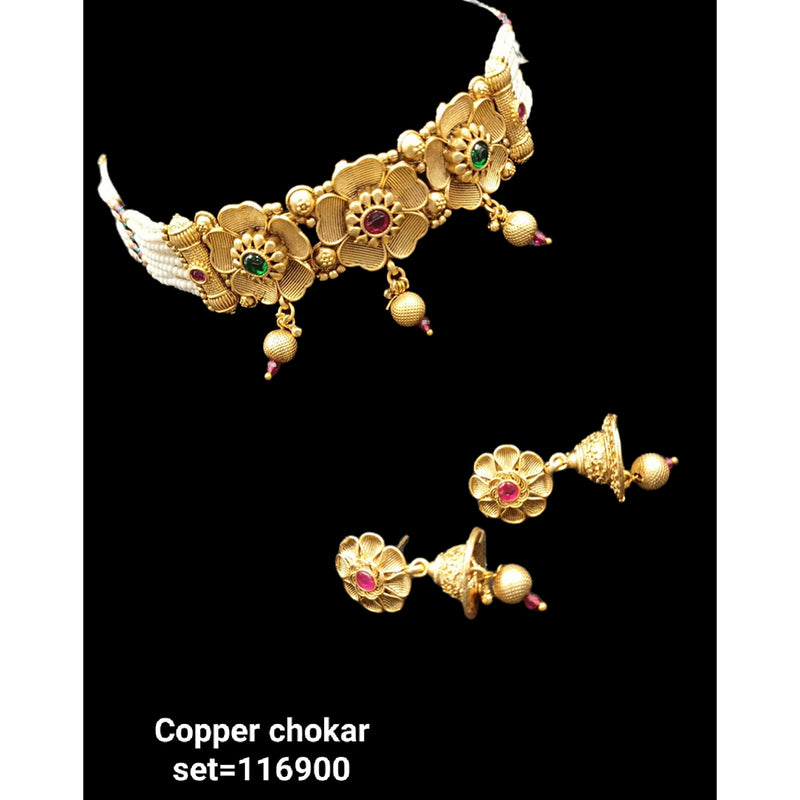 Padmawati Bangles Copper Kundan Stone Necklace Set