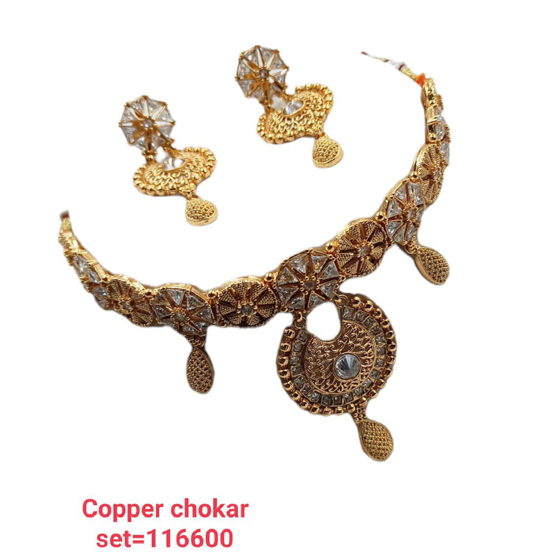 Padmawati Bangles Crystal Stone Copper Choker Necklace Set