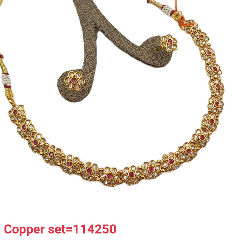 Padmawati Bangles Kundan Stone Copper Choker Necklace Set