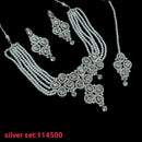 Padmawati Bangles Silver Plated Austrian & Crystal Stone Necklace Set