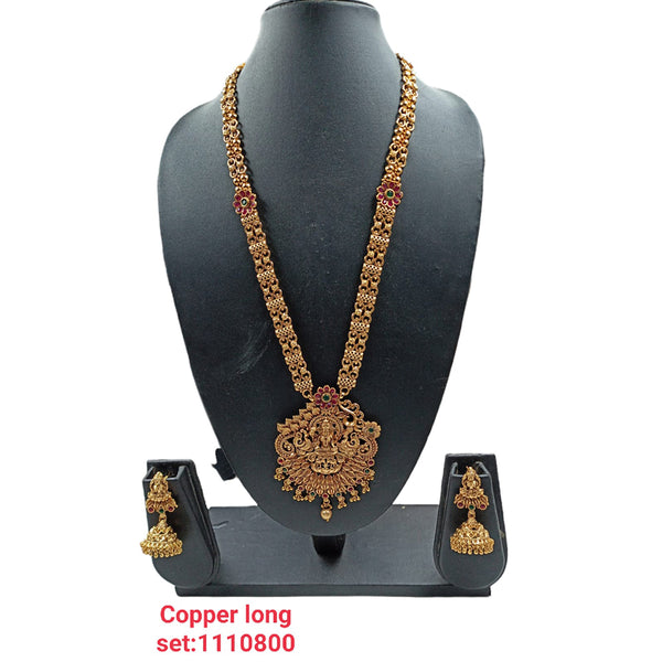 Padmawati Bangles Pota Stone Copper Long Necklace Set