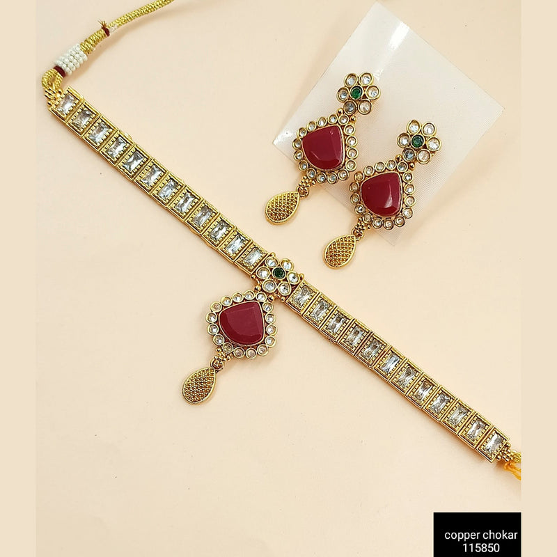 Padmawati Bangles Ad Stone Copper Necklace Set
