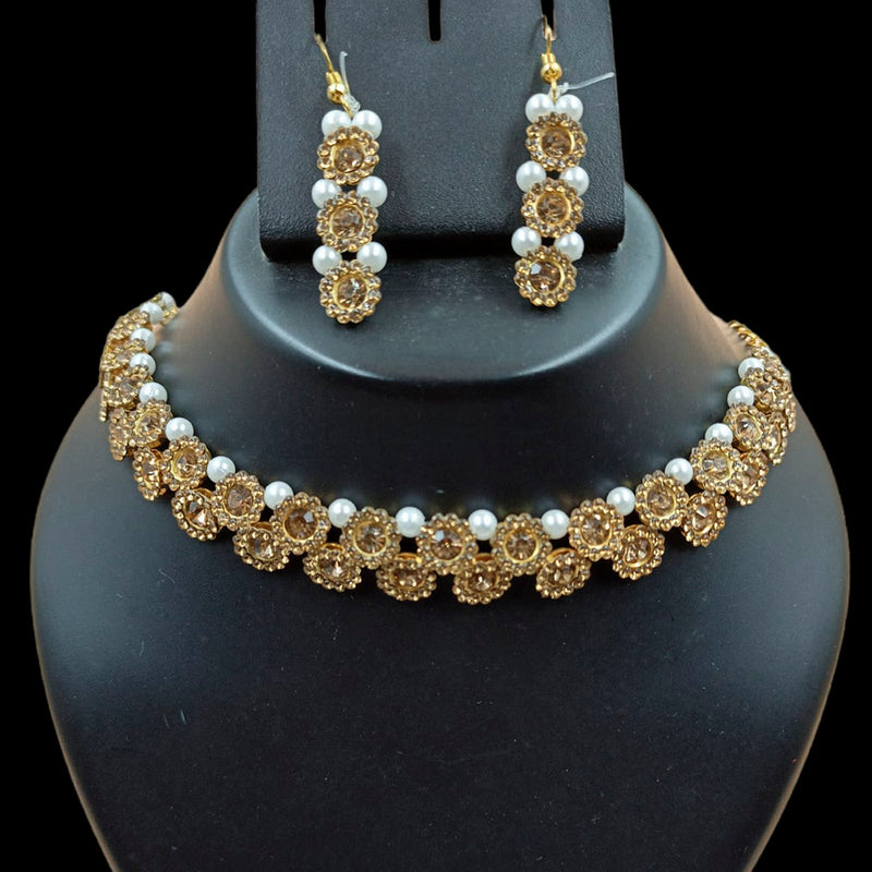 Padmawati Bangles Austrian Stone Gold Plated Choker Necklace Set