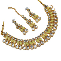 Padmawati Bangles Gold Plated Austrian And Kundan Stone Choker Necklace Set