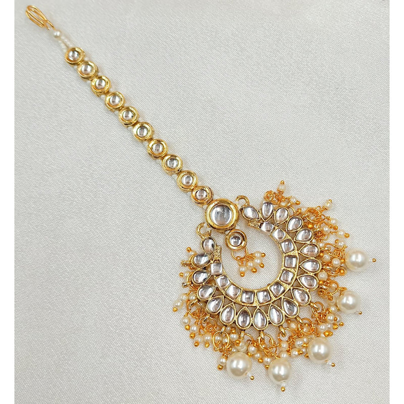Padmawati Bangles Gold Plated Kundan & Beads Maang Tikka