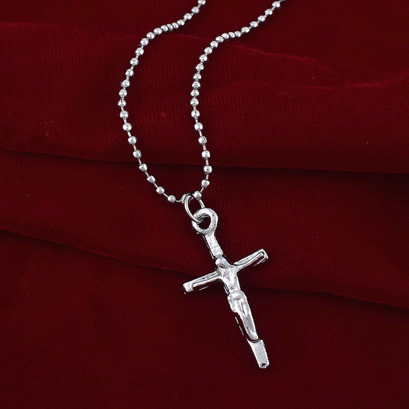 Missmister Pack Of 12 Silver Plated Christian Catholic  Cross Jesus Crucifix Chain Pendant  - PCKL7714