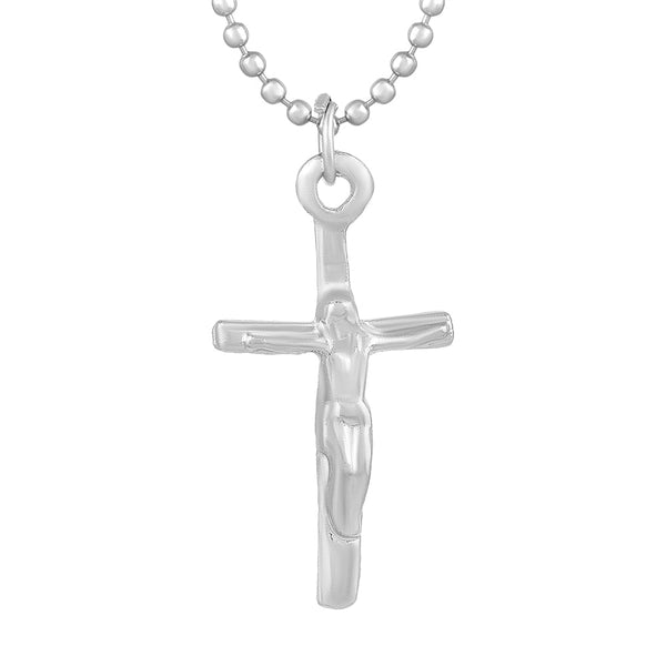 Missmister Pack Of 12 Silver Plated Christian Catholic  Cross Jesus Crucifix Chain Pendant  - PCKL7714