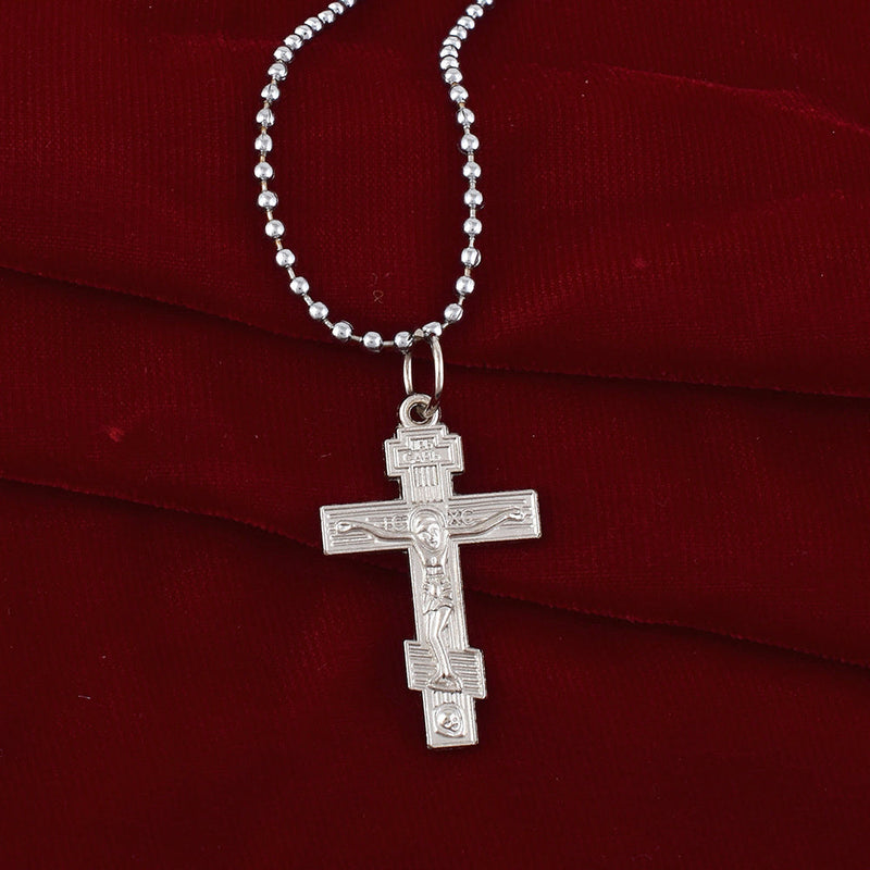 Missmister Pack Of 12 Silver Plated Christian Catholic  Cross Jesus Crucifix Chain Pendant  - PCKL7716