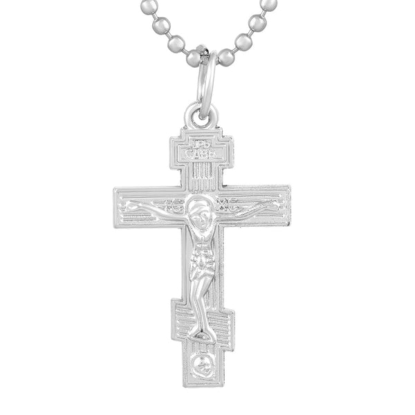 Missmister Pack Of 12 Silver Plated Christian Catholic  Cross Jesus Crucifix Chain Pendant  - PCKL7716