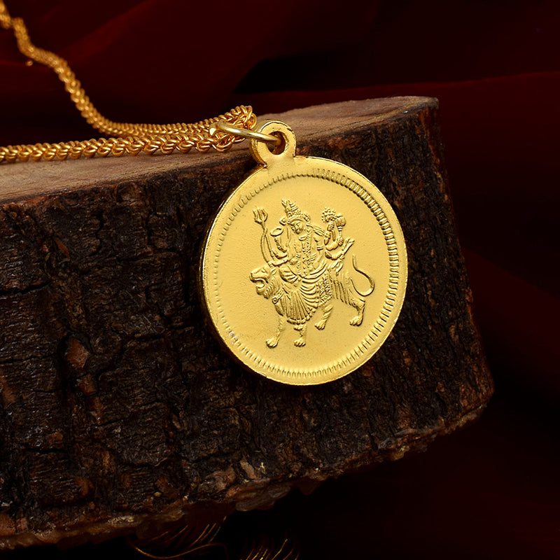 Missmister Pack Of 12 Gold Plated Bajrang Bali Hanuman Chain Pendant  - PCNI8169