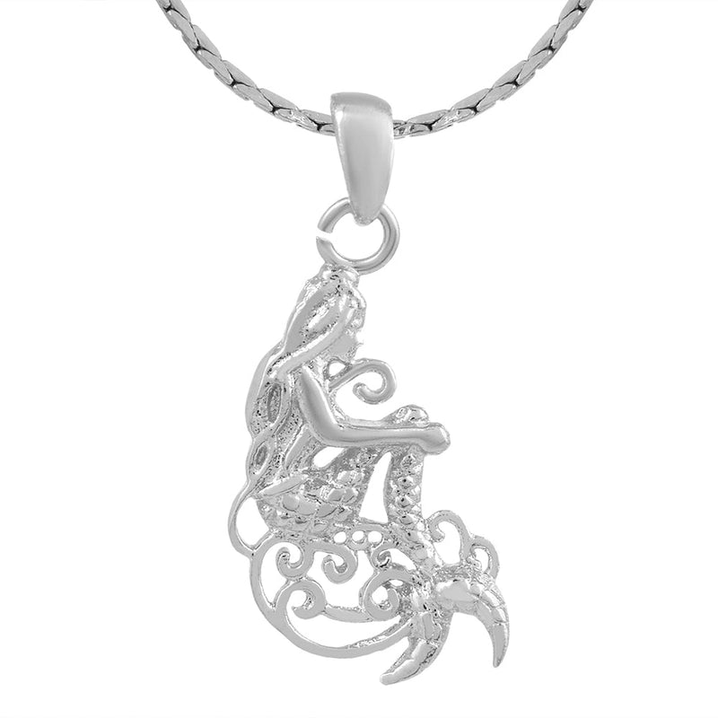 Missmister Pack Of 12 Rose Gold  Plated Jalpari Mermaid Fashion Chain Pendant   - PCOM4433