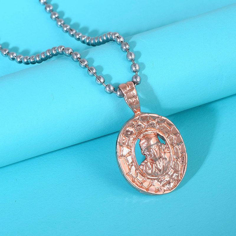 Missmister Pack Of 12 Rose Gold Shirdi Saibaba Cute Small Pendant With Chain   - PCOM4442