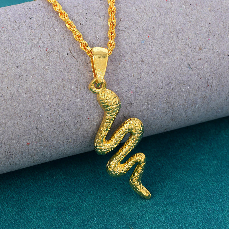 Missmister Pack Of 12 Gold Plated Nagdev Snake Chain Pendant   - PCSC5135