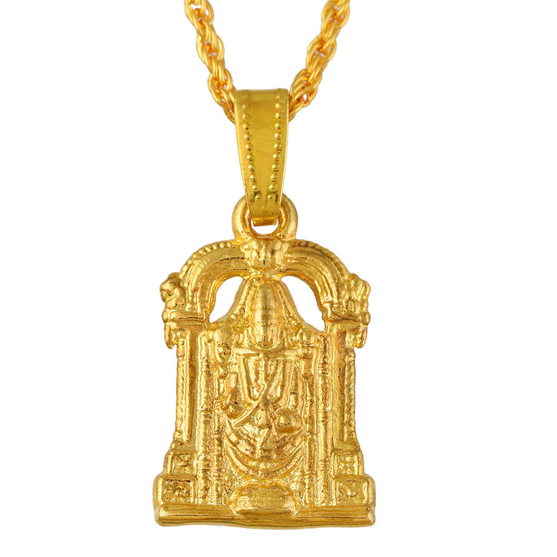 Missmister Pack Of 12 Gold Plated Tirupati Balaji Chain Pendant   - PCSC5216