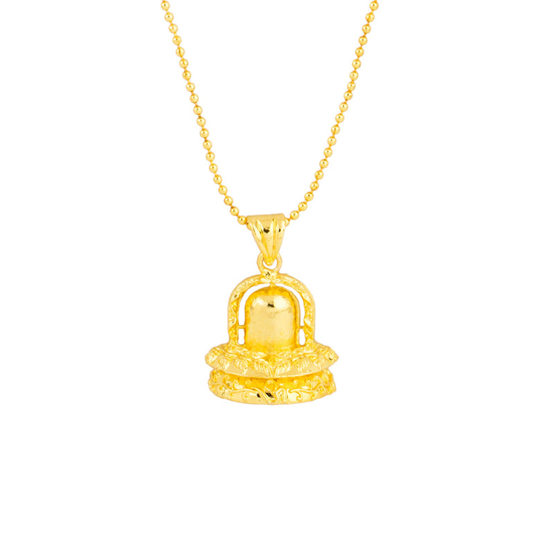 Missmister Pack Of 12 Gold Plated Shivling Lord Shiva Chain Pendant  - PCVA2731