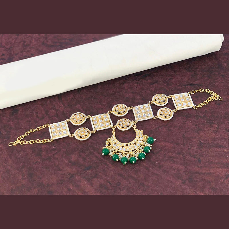 Pooja Bangles Gold Plated Maangtikka With Sheeshphool Hair Accessories For Women