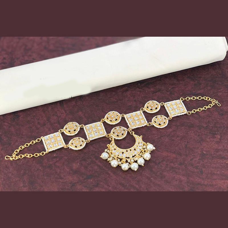 Pooja Bangles Gold Plated Maangtikka With Sheeshphool Hair Accessories For Women