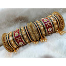 Pooja Bangles Pearl & Crystal Stone Acrylic Bangles