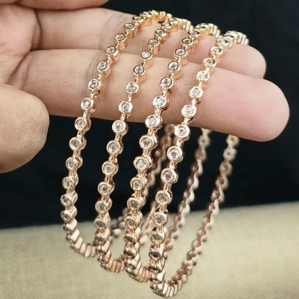 Pooja Bangles Gold & Silver Plated Ad Stone Bangles Set