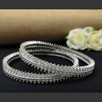 Pooja Bangles Gold & Silver Plated Ad Stone Bangles Set