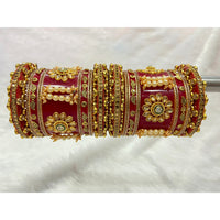 Pooja Bangles Pearl & Crystal Stone Acrylic Bangles