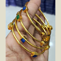 Pooja Bangles Gold Plated Multi  Pota Stone Bangles Set