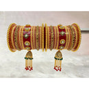 Pooja Bangles Pearl & Crystal Stone Acrylic Bangles