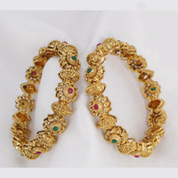 Pooja Bangles Austrian Stone Gold Plated Bangles Set
