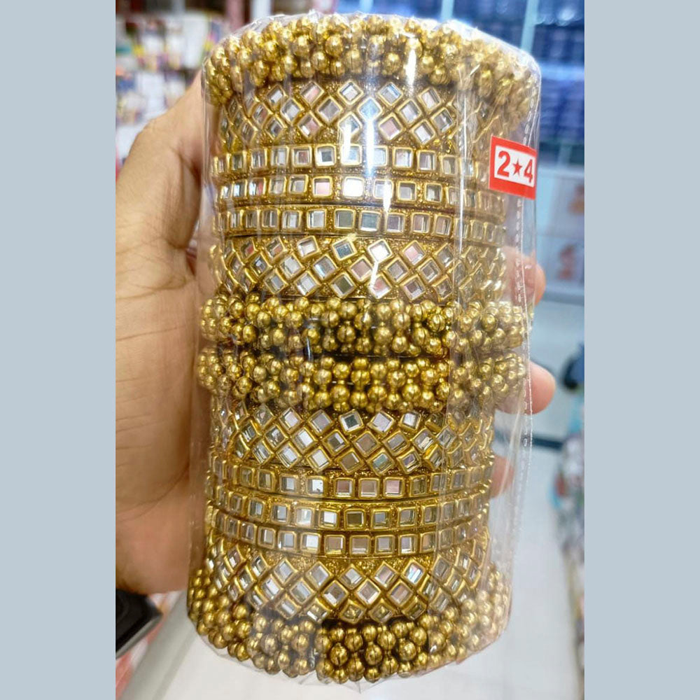 Pooja Bangles Gold Plated Kundan Stone Bangles Set