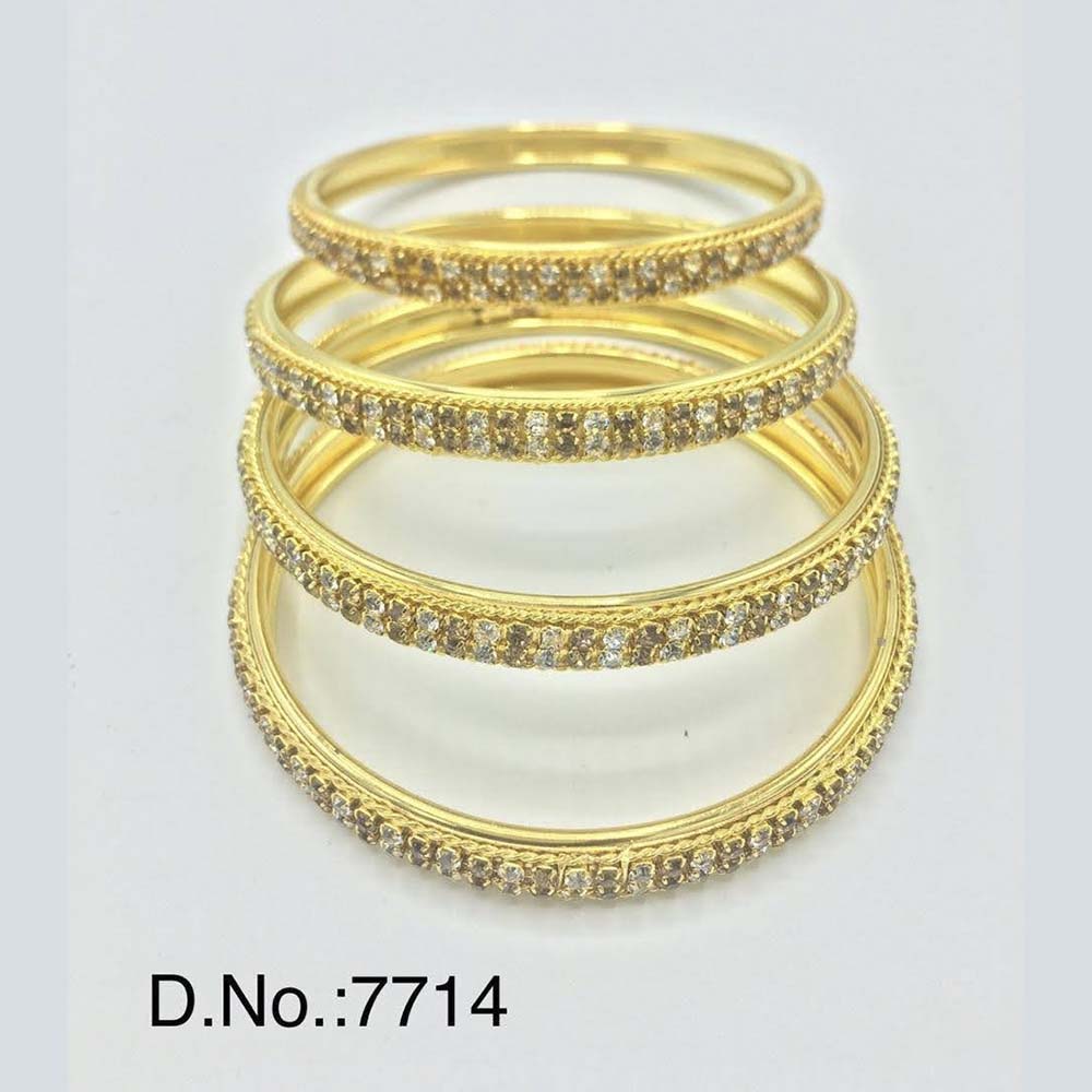 Pooja Bangles Austrian Stone Gold Plated Bangles Set - PJBAN149