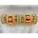 Pooja Bangles Pearl & Crystal Stone Acrylic Bangles