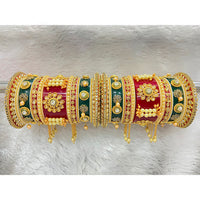 Pooja Bangles Pearl & Crystal Stone Acrylic Bangles
