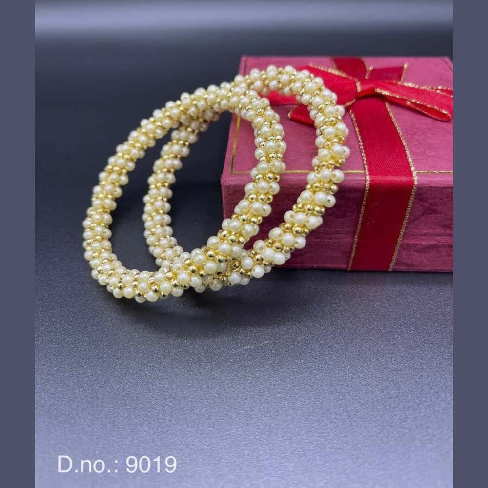 Pooja Bangles Pearl Gold Plated Bangles Set - PJBAN150