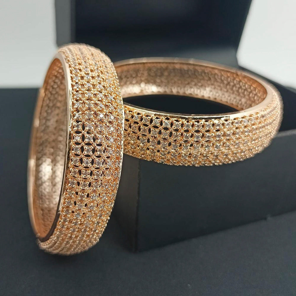 Pooja Bangles Gold & Silver Plated Ad Stone Bangles