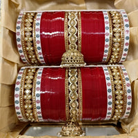 Pooja Bangles Pearl & Crystal Stone Acrylic Bangles