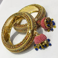 Pooja Bangles Gold Plated Austrian Stone Bangles Set