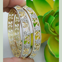 Pooja Bangles Austrian Stone 2 Tone Plated Bangles Set