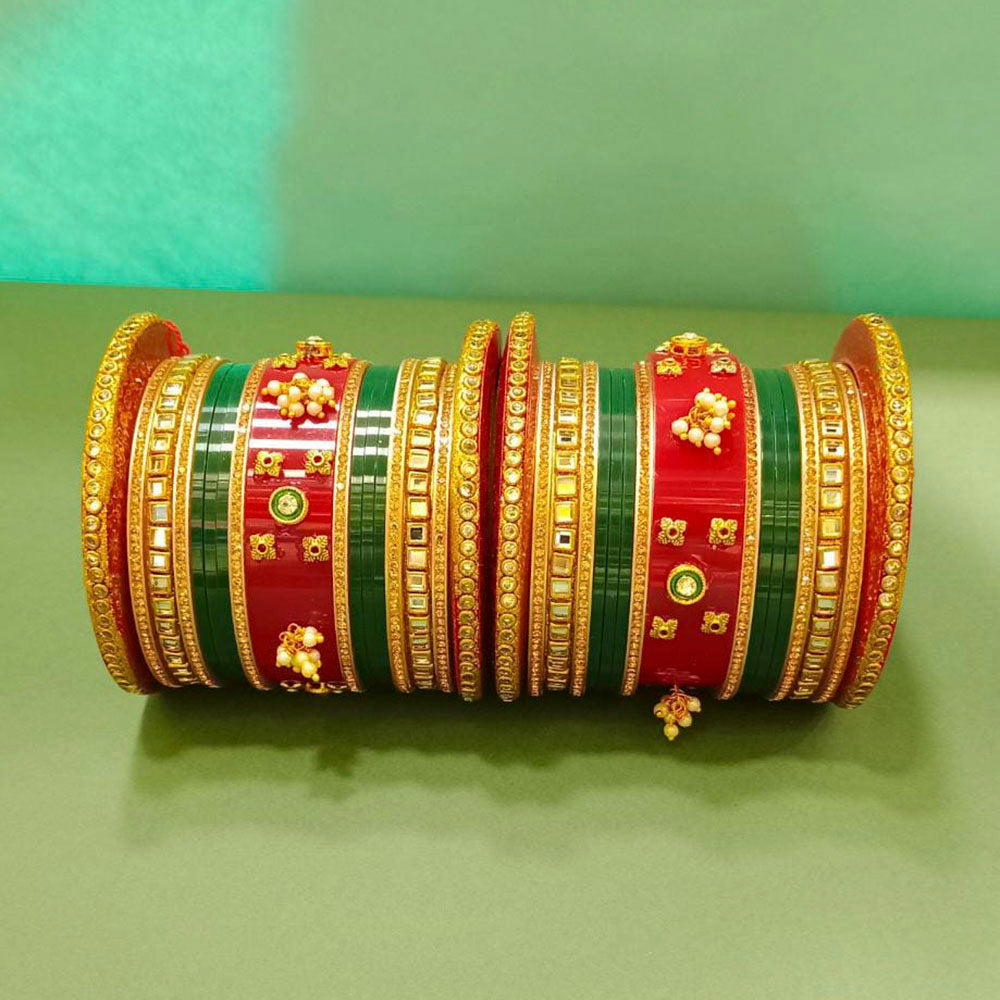 Pooja Bangles  Kundan Stone Acrylic Bangles