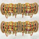 Pooja Bangles Pearl & Crystal Stone Acrylic Bangles