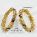 Pooja Bangles Gold Plated Pota Stone Openable  Bangles Set
