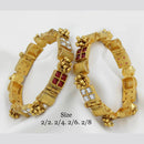 Pooja Bangles Gold Plated Kundan Stone Bangles Set