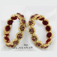 Pooja Bangles Gold Plated Pota Stone Bangles Set