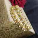 Pooja Bangles Kundan Stone Gold Plated Bangles Set