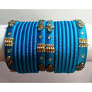 Pooja Bangles Gold Plated Austrian Stone & Thread Bangles