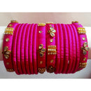 Pooja Bangles Gold Plated Austrian Stone & Thread Bangles