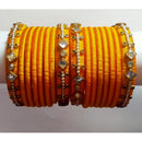 Pooja Bangles Gold Plated Crystal  Stone & Thread Bangles