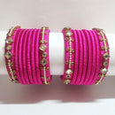 Pooja Bangles Gold Plated Crystal  Stone & Thread Bangles