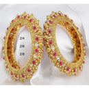 Pooja Bangles Gold Plated Pota Stone Bangles Set