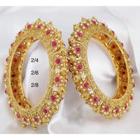 Pooja Bangles Gold Plated Pota Stone Bangles Set